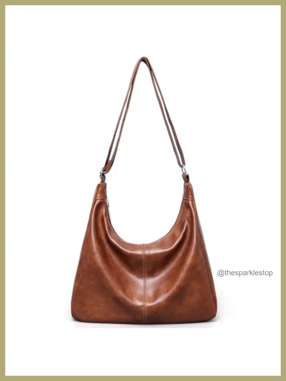 Vegan Leather Slouchy Hobo Bag Women Shoulder Crossbody Tote Adjustable Strap